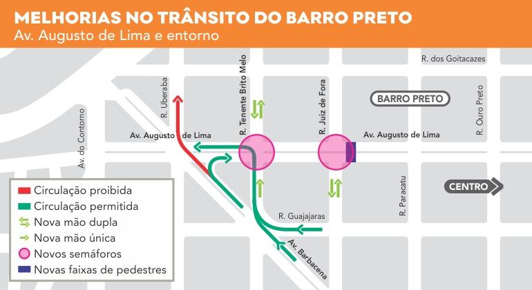 Trânsito no Barro Preto, em BH, sofre mudanças a partir de hoje (31)