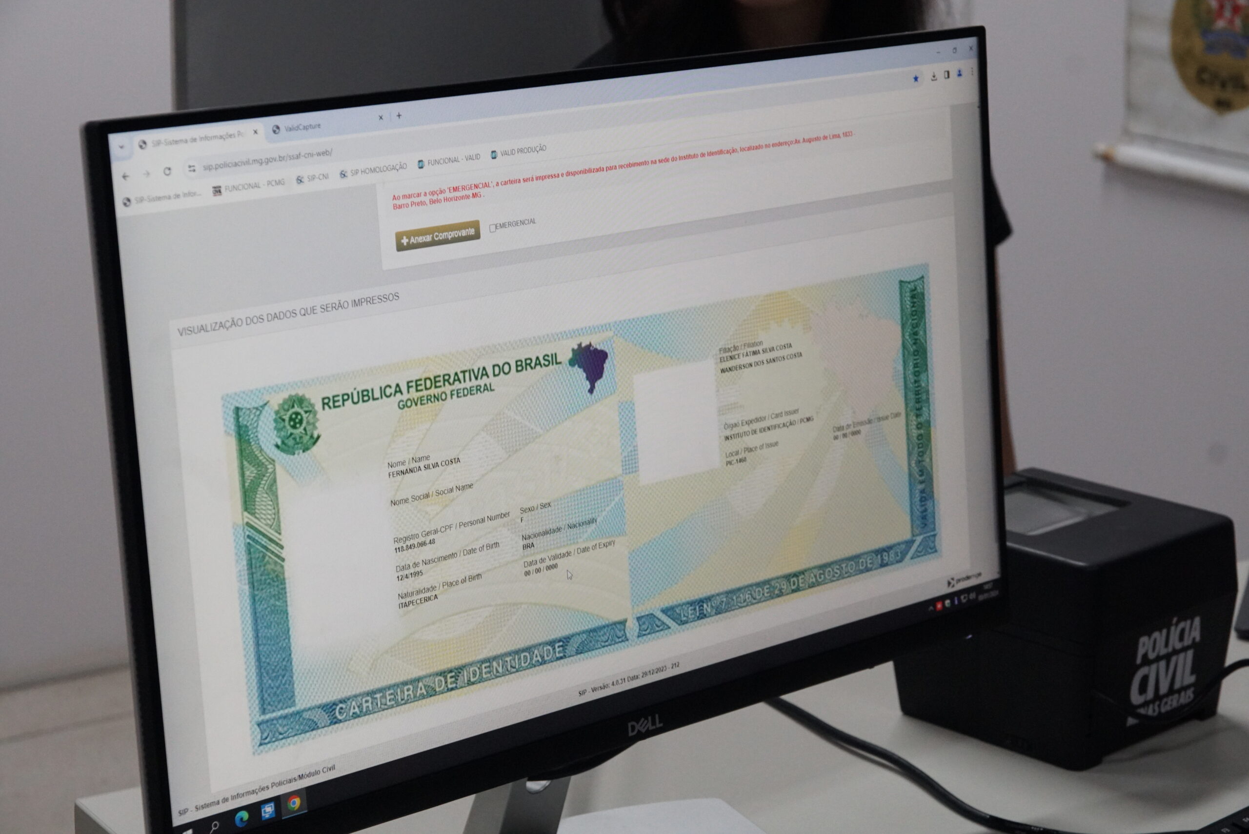 Carteira Nacional de Identidade já está sendo emitida em MG