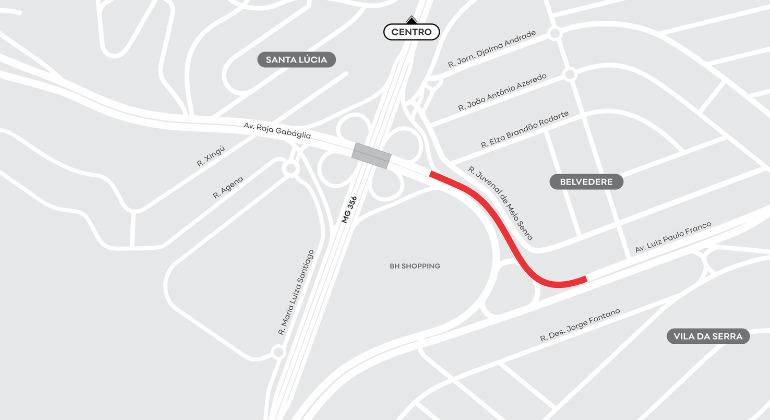 Trevo do Belvedere terá trânsito interditado para obras a partir da próxima terça-feira (22)