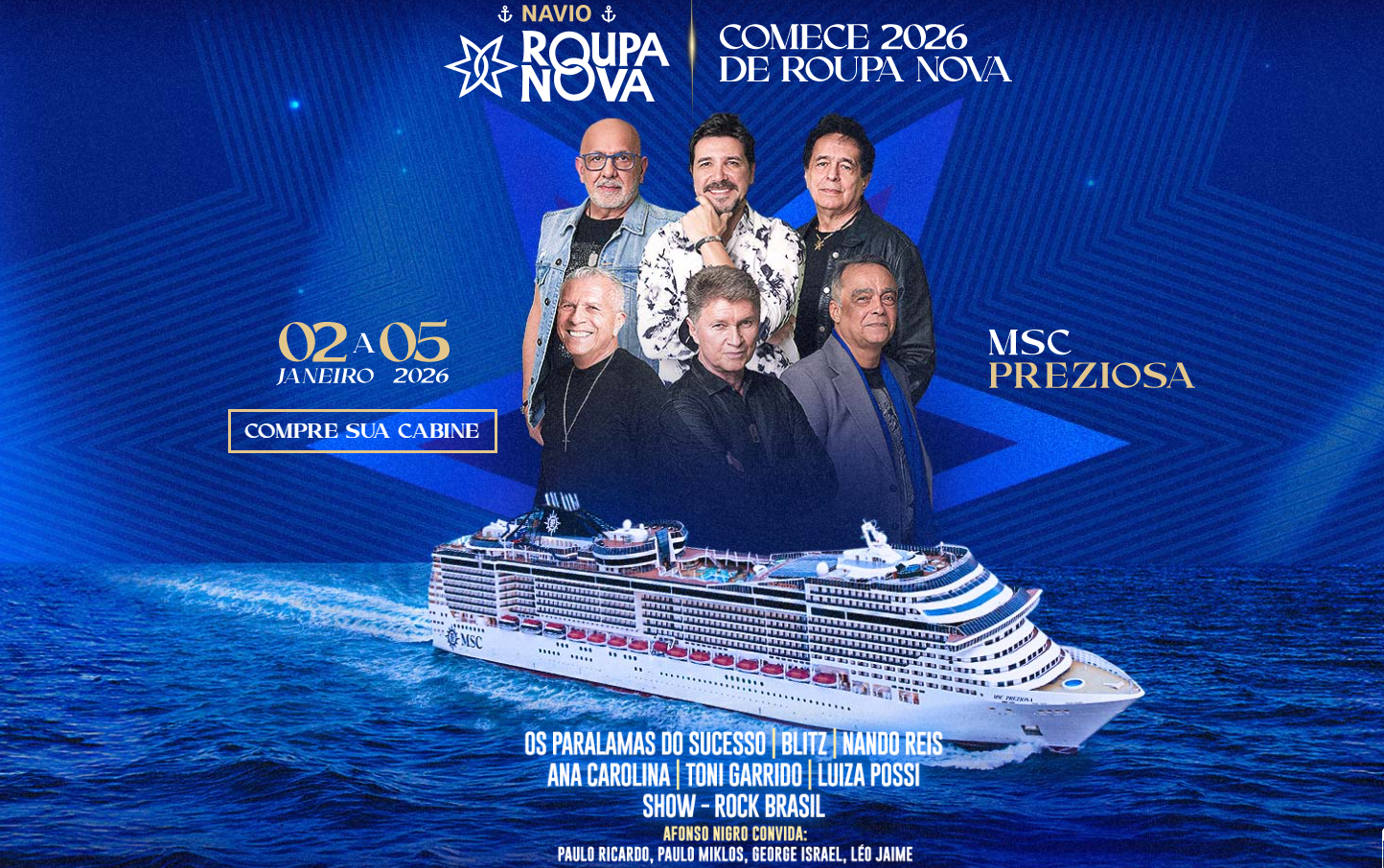 Promoção Navio Roupa Nova
