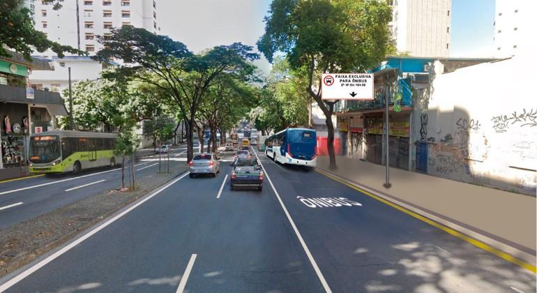 PBH inicia implantação de faixas exclusivas de ônibus nas avenidas Cristóvão Colombo e João Pinheiro