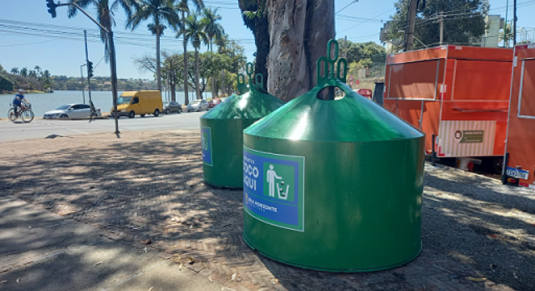 Pampulha ganha novos contêineres para coleta de cascas de coco