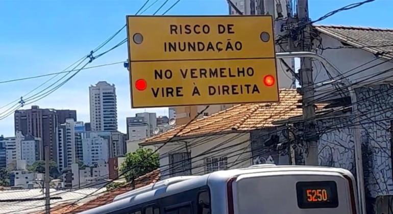 Placas que indicam riscos de alagamentos são implantadas no Prado, em BH