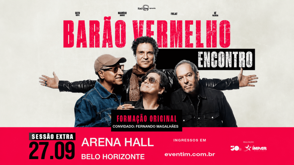 Concorra a ingressos para o show do Barão Vermelho em Belo Horizonte