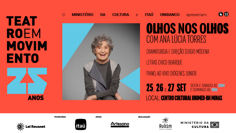 Concorra a ingressos para o espetáculo "Olhos nos olhos", com Ana Lúcia Torre