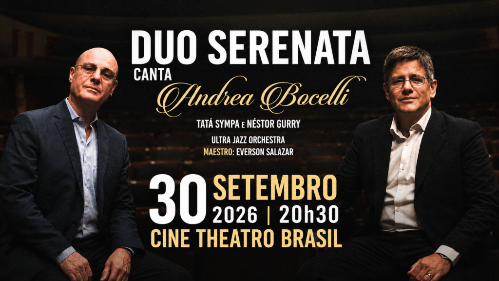 Concorra a ingressos para o espetáculo “Duo Serenata canta Andrea Bocelli”